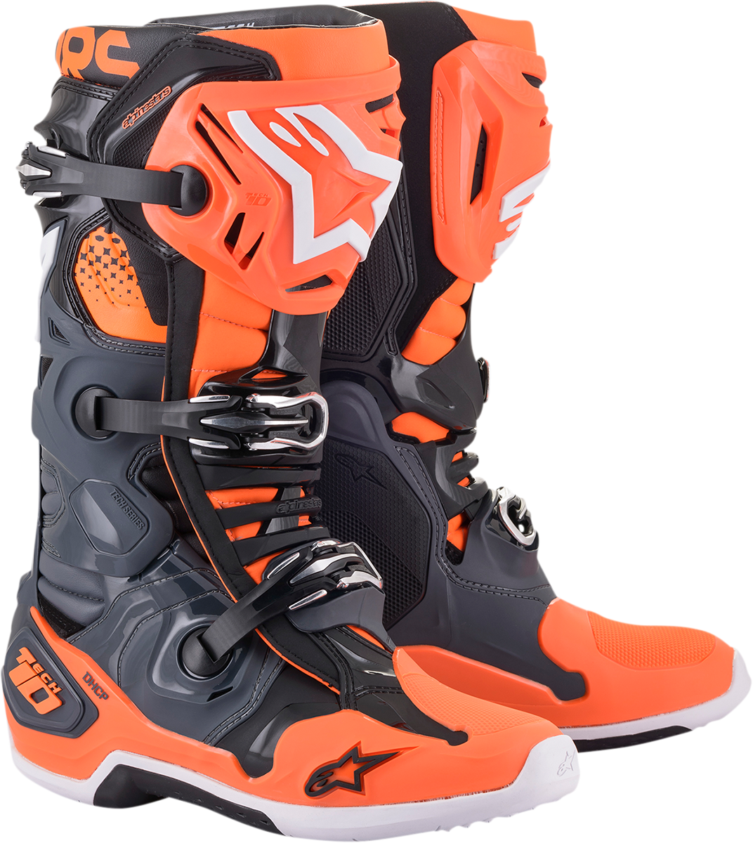 Botas ALPINESTARS Tech 10 - Naranja fluorescente/Gris frío - EE. UU. 11 2010020-9040-11 