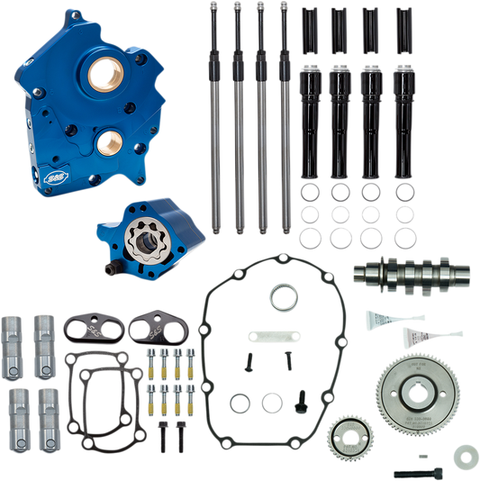 S&S CYCLE Cam Chest Kit with Plate M8 - Gear Drive - Oil Cooled - 475 Cam - Black Pushrods 310-1014A