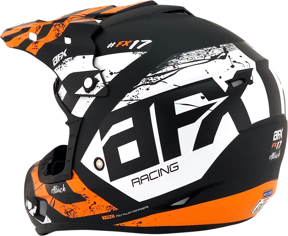 AFX FX-17 Helmet - Attack - Matte Black/Orange - Small 0110-7155