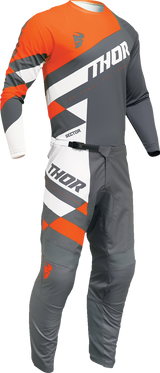 THOR Youth Sector Checker Jersey - Charcoal/Orange - 2XS 2912-2412