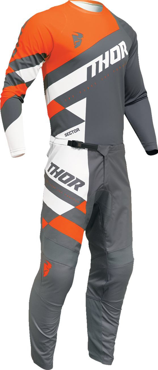 THOR Youth Sector Checker Jersey - Charcoal/Orange - XL 2912-2417