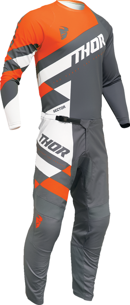 THOR Youth Sector Checker Jersey - Charcoal/Orange - XS 2912-2413