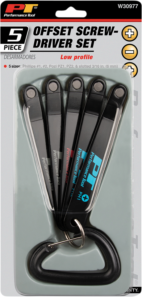 PERFORMANCE TOOL Screwdriver Set - Low Profile W30977