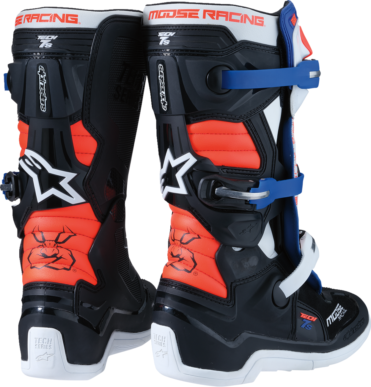 Botas MOOSE RACING Youth Tech 7S - Negro/Blanco/Rojo/Azul - US 6 0215024-1297-6