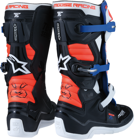 MOOSE RACING Youth Tech 7S Boots - Black/White/Red/Blue - US 6 0215024-1297-6