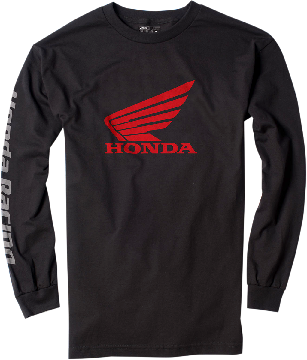 FACTORY EFFEX Honda Camiseta de manga larga - Negro - Mediano 17-87312 