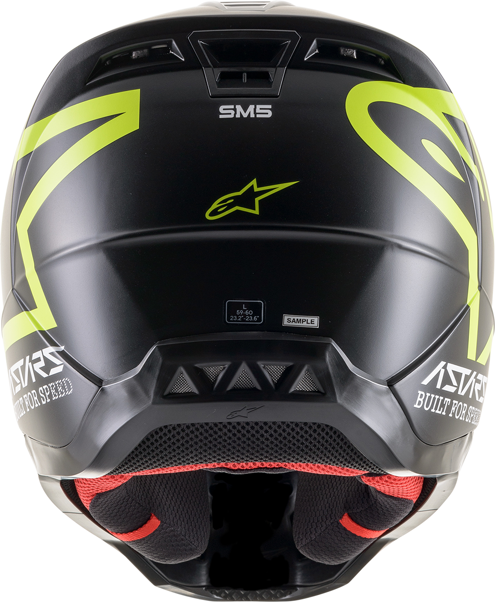 Casco ALPINESTARS SM5 - Brújula - Negro mate/Amarillo fluo - Grande 8303321-1559-LG