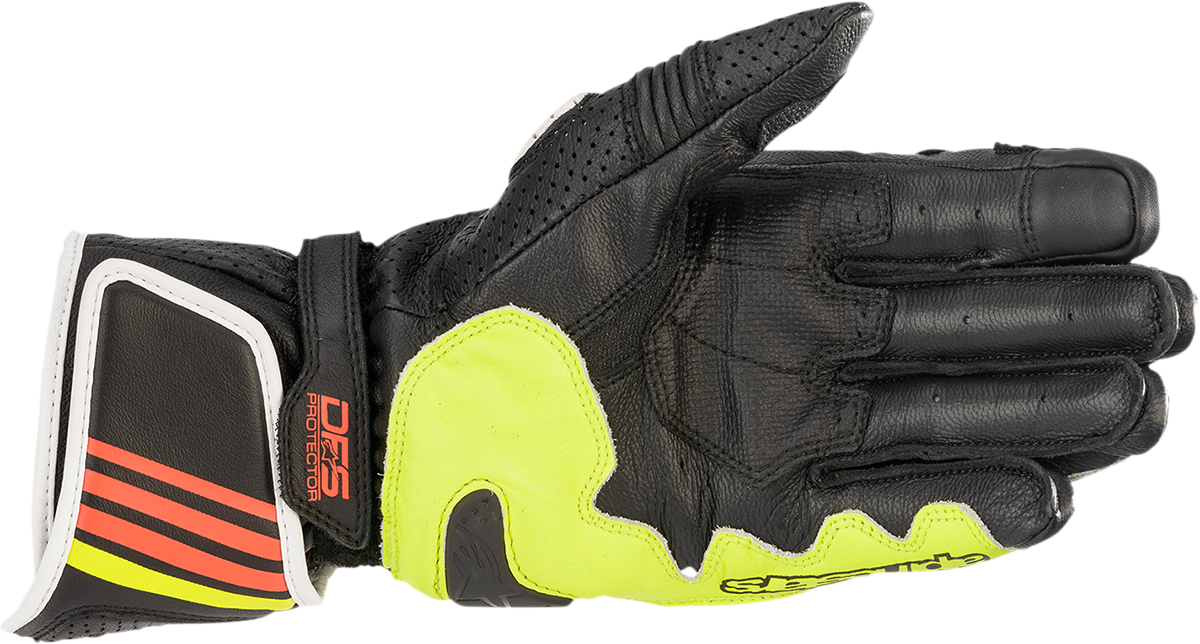 Guantes ALPINESTARS GP Plus R v2 - Gris metalizado/Negro/Amarillo fluo/Rojo fluo - Grande 3556520-9135-L 