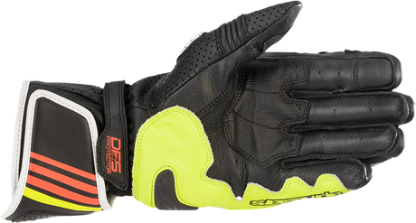 ALPINESTARS GP Plus R v2 Gloves - Metallic Gray/Black/Fluo Yellow/Fluo Red - XL 3556520-9135-XL