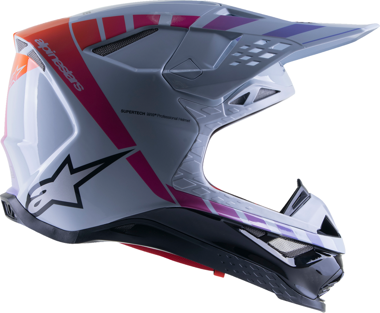 ALPINESTARS Supertech M10 Helmet - Daytona - MIPS® - Haze Gray/Orange Fluo/Rhodamine - Large 8302423-9243-LG