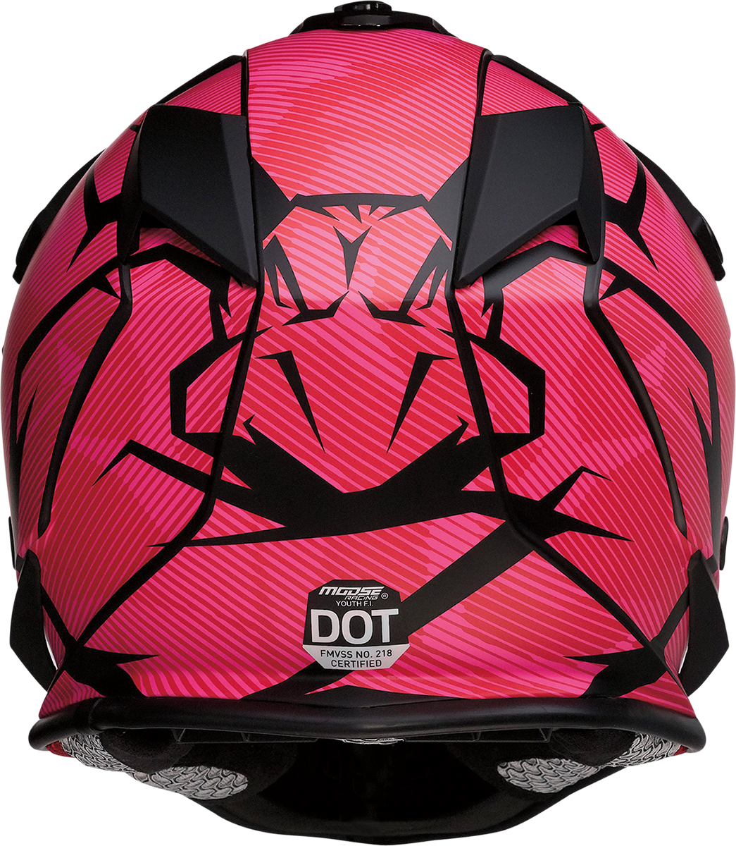 MOOSE RACING Youth F.I. Helmet - Agroid Camo - MIPS® - Pink/Red - Small 0111-1526