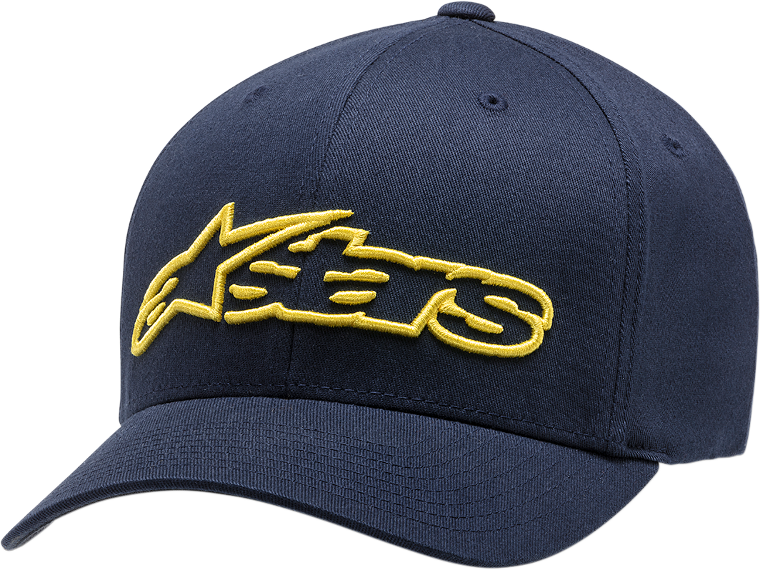 ALPINESTARS Blaze Flexfit® Hat - Navy/Yellow - Small/Medium 1039810057050SM