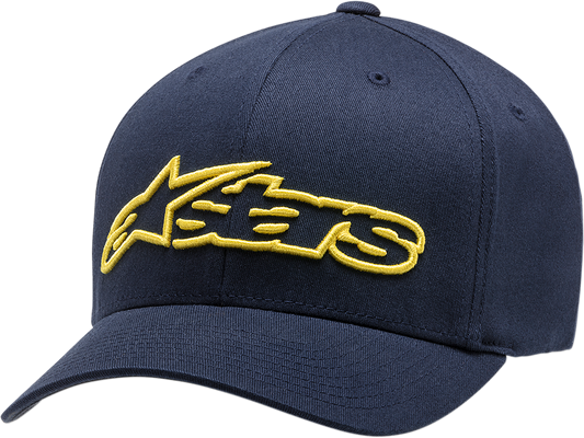 ALPINESTARS Blaze Flexfit® Hat - Navy/Yellow - Small/Medium 1039810057050SM