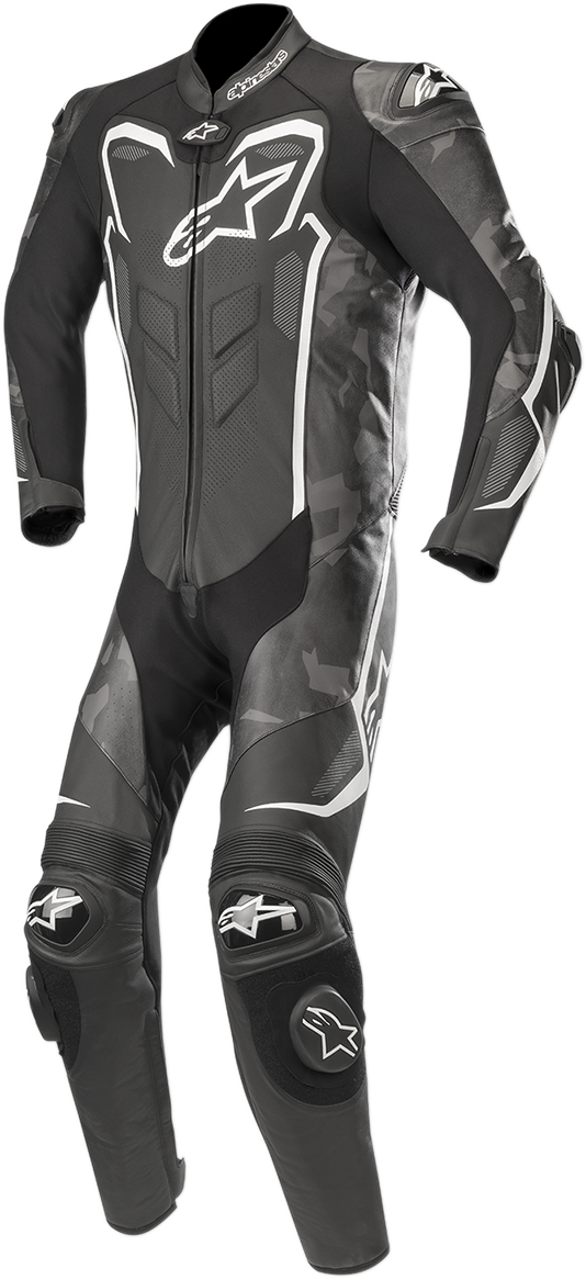 ALPINESTARS GP Plus v2 Camo 1-Piece Leather Suit - Black/Charcoal/White - US 48 / EU 58 3150718-997-58