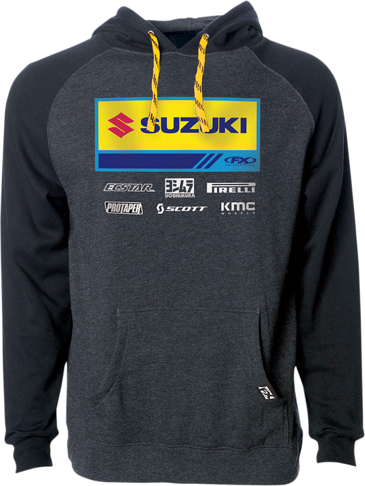 FACTORY EFFEX Suzuki 21 Racewear Sudadera con capucha - Carbón/Negro - Grande 24-88424 