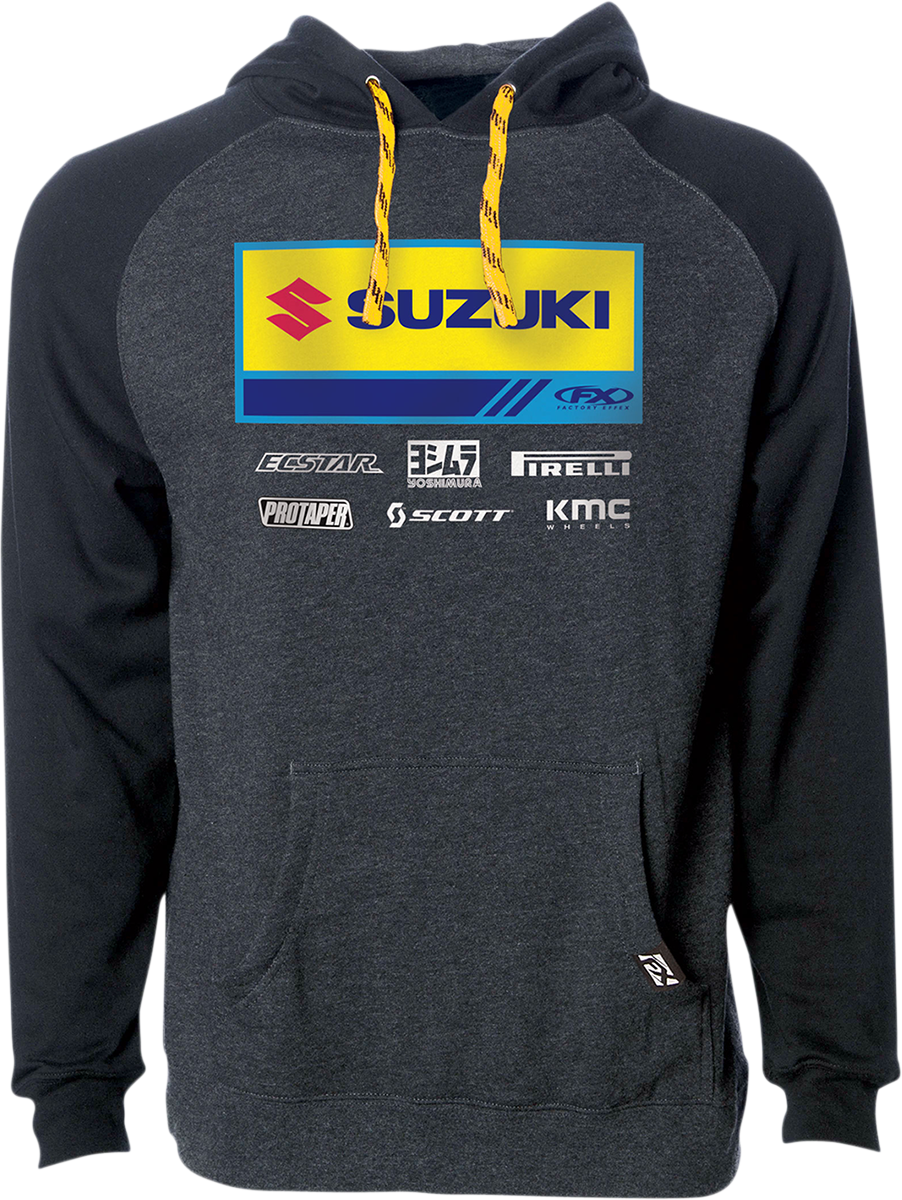 FACTORY EFFEX Suzuki 21 Racewear Sudadera con capucha - Carbón/Negro - Grande 24-88424 