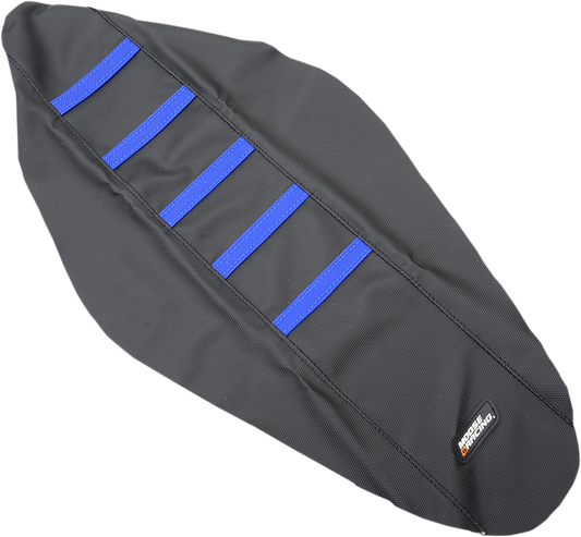 MOOSE RACING Ribbed Seat Cover - Black Cover/Blue Ribs - Husqvarna HQV12514