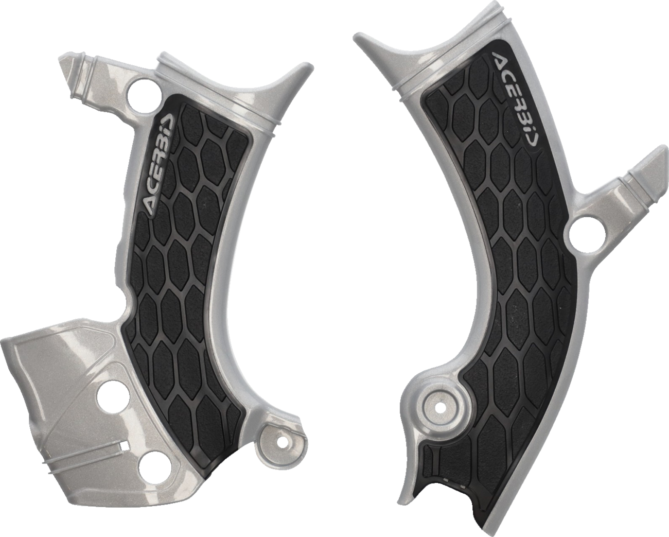 ACERBIS X-Grip Frame Guards - Silver/Black - YZ 250F/450F 2981441015