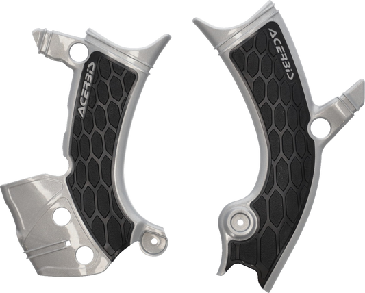 ACERBIS X-Grip Frame Guards - Silver/Black - YZ 250F/450F 2981441015