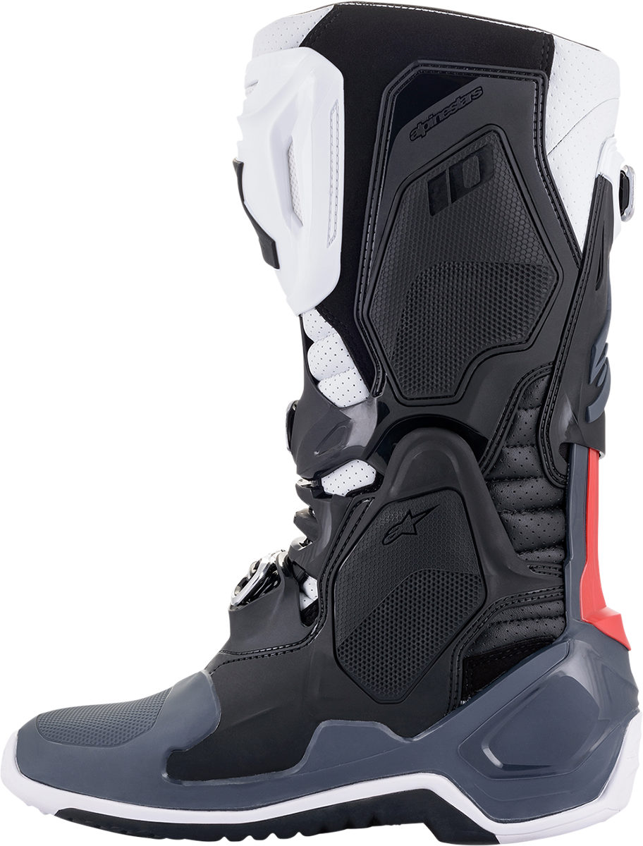 Botas superventiladas ALPINESTARS Tech 10 - Negro/Blanco/Gris/Rojo - US 9 2010520-1213-9 
