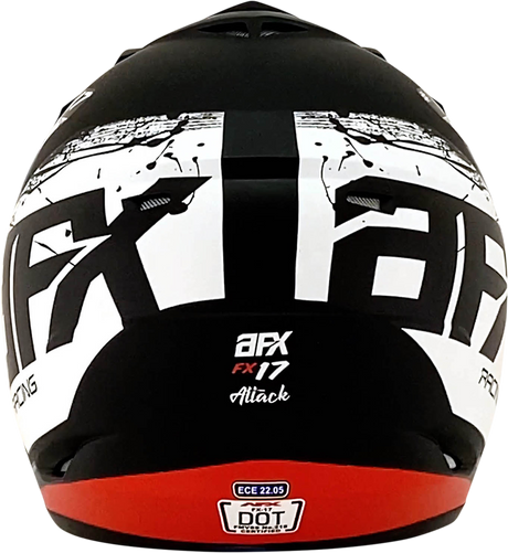 AFX FX-17Y Helmet - Attack - Matte Black/Red - Large 0111-1404
