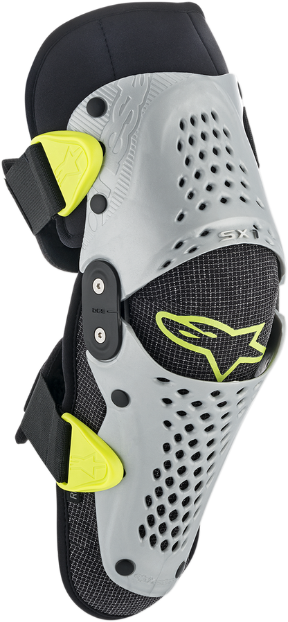 Rodilleras ALPINESTARS Youth SX-1 - Plata/Amarillo Fluo - S/M 6546319195SM