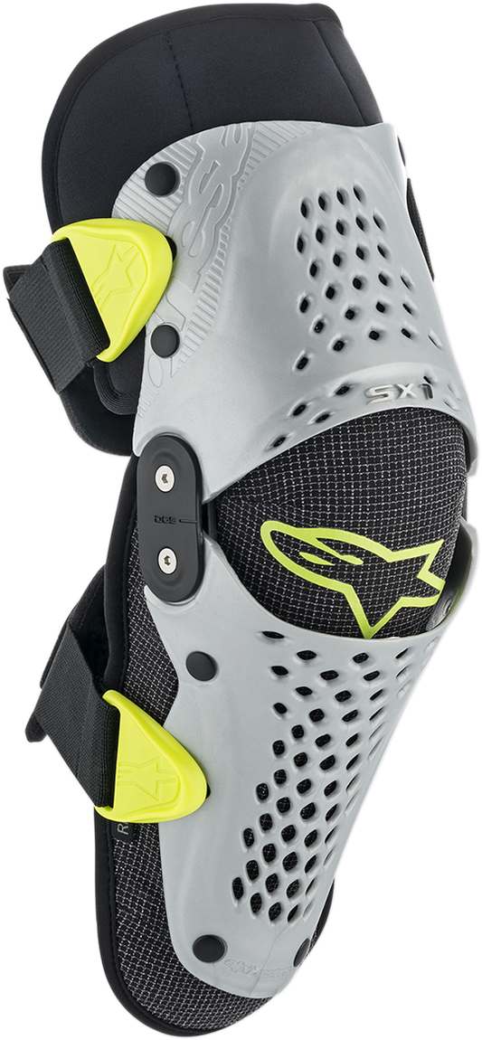 Rodilleras ALPINESTARS Youth SX-1 - Plata/Amarillo Fluo - S/M 6546319195SM