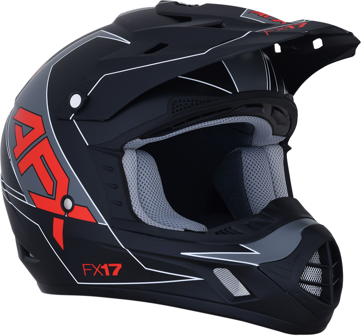 AFX FX-17 Helmet - Aced - Matte Black/Red - Large 0110-6486