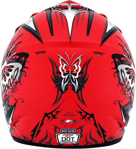 AFX FX-17Y Helmet - Butterfly - Matte Ferrari Red - Small 0111-1384