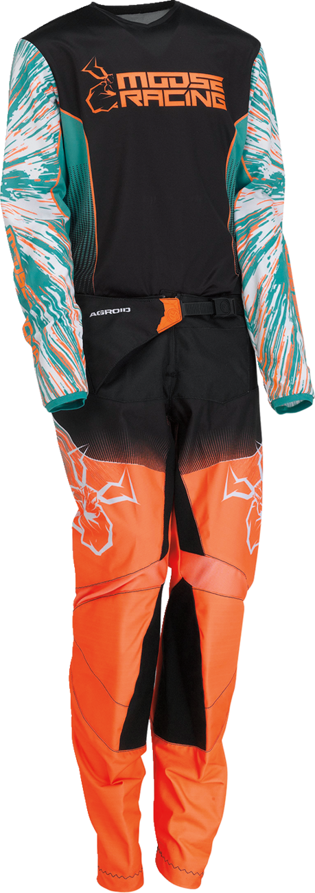 MOOSE RACING Youth Agroid Pants - Teal/Orange/Black - 24 2903-2258