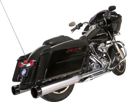 S&S CYCLE El Dorado Dual Exhaust System - Chrome - Black Tracer 550-0678B