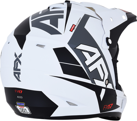 AFX FX-17 Helmet - Aced - Matte White/White - Medium 0110-6495