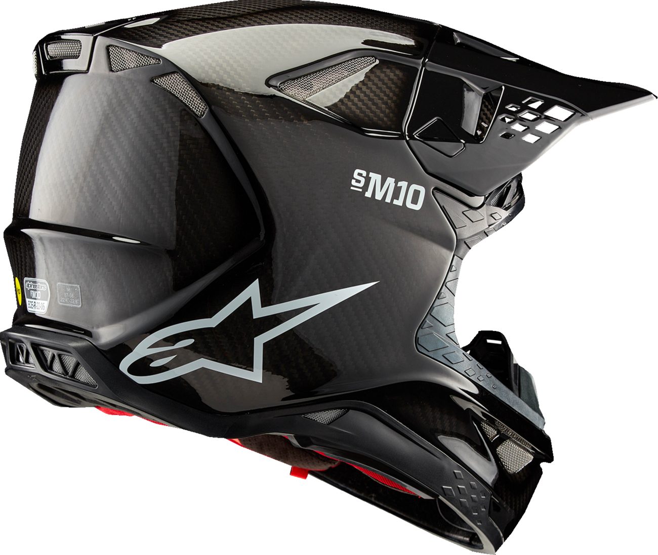 ALPINESTARS Supertech M10 Helmet - Solid - MIPS® - Gloss Black Carbon - Small 8300323-1188-S