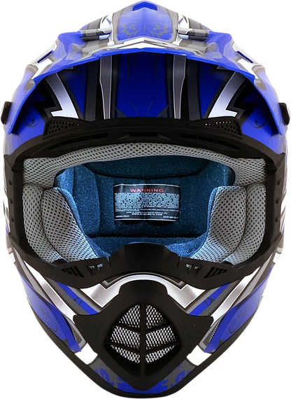 AFX FX-17 Helmet - Butterfly - Matte Blue - XL 0110-7125