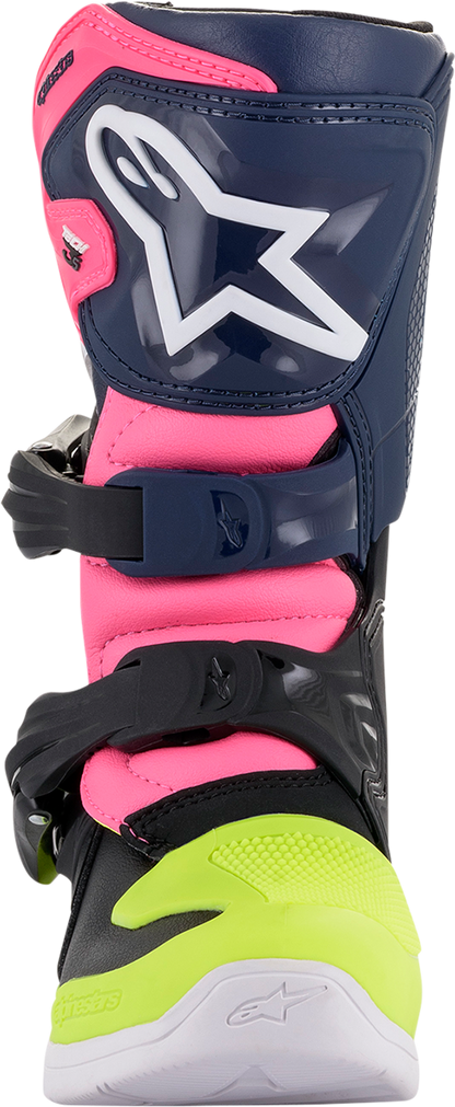 ALPINESTARS Youth Tech 3S Boots - Black/Blue/Pink - US 10 2014518-1176-10