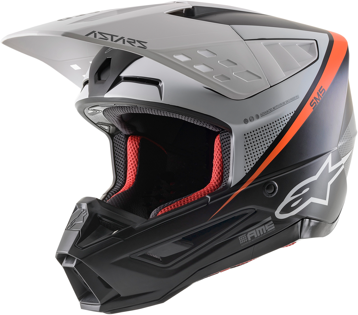 ALPINESTARS SM5 Helmet - Rayon - Black/White/Orange - Large 8304121-1242-LG