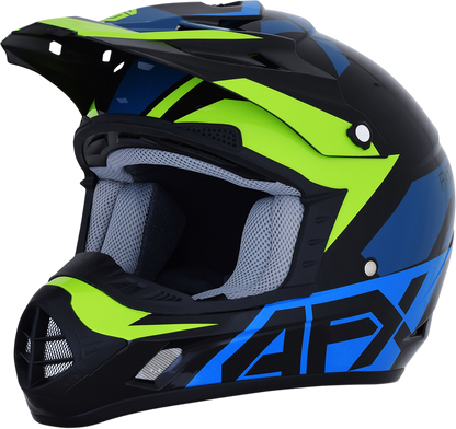 AFX FX-17 Helmet - Aced - Blue/Lime - 2XL 0110-6503