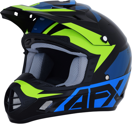 AFX FX-17 Helmet - Aced - Blue/Lime - Small 0110-6499