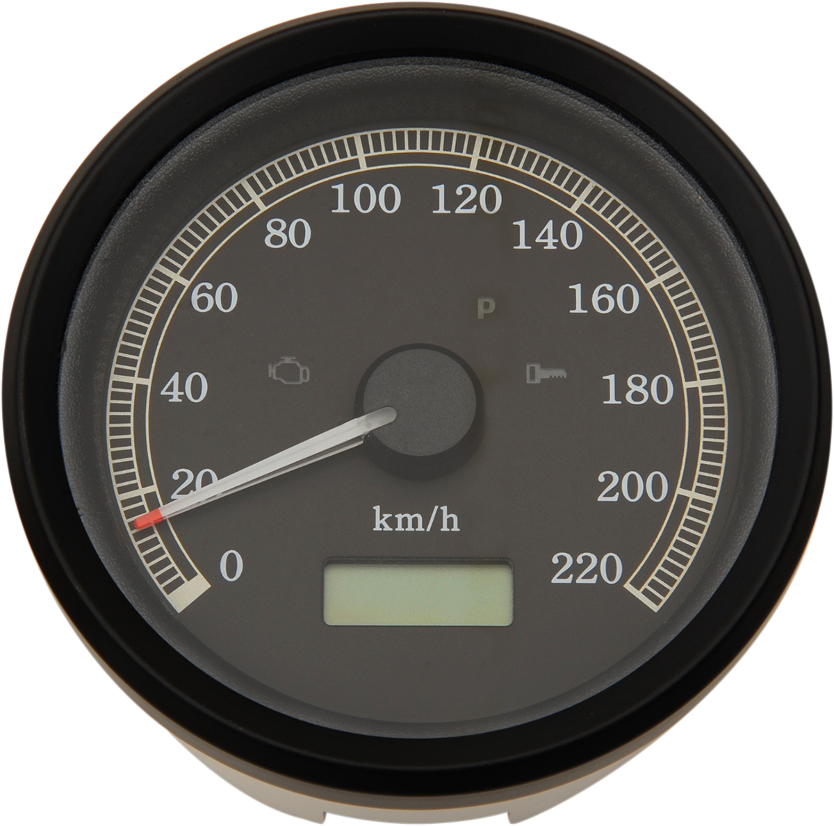 DRAG SPECIALTIES 3-3/8" KM/H Programmable Electronic Speedometer - Black Bezel - Black Face W/NOT CANCEL TURN SIGNALS T21-69A4BBDS