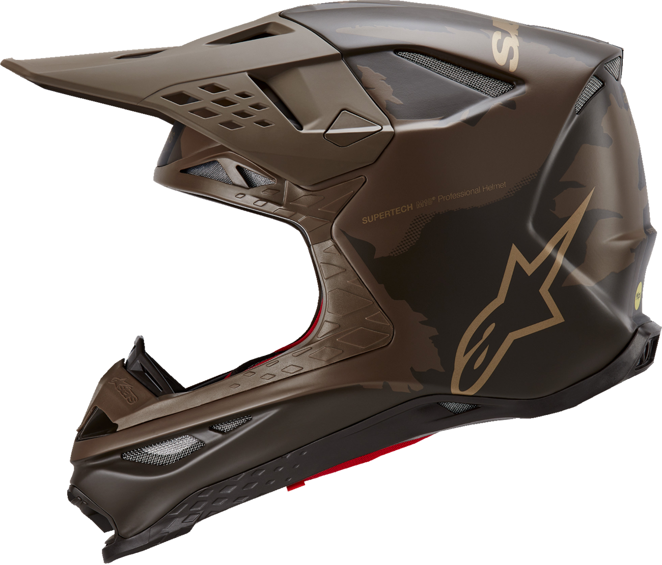 Casco ALPINESTARS Supertech M10 - Squad - MIPS - Marrón oscuro/Oro - Pequeño 8302823-839-SM 