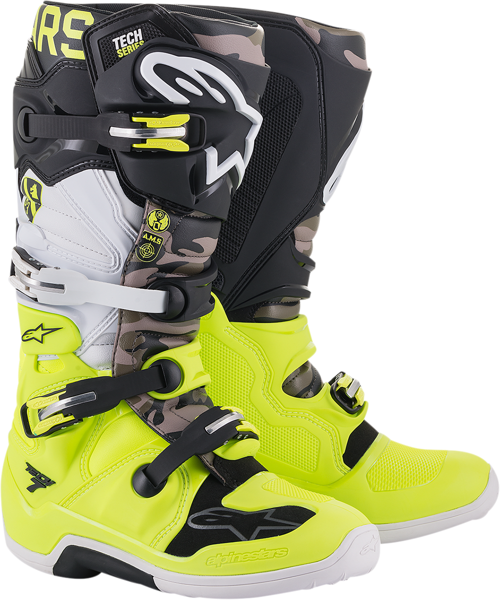 ALPINESTARS Limited Edition AMS Tech 7 Boots - Black/Yellow/White - US 8 2012014-158-8