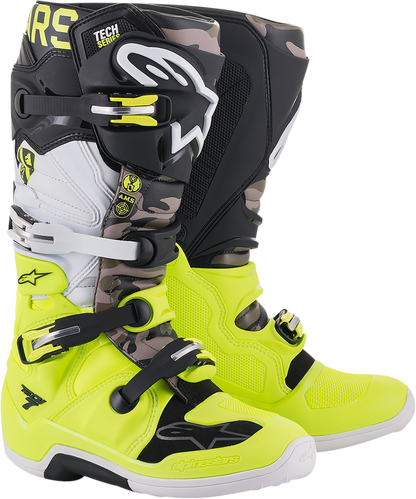 ALPINESTARS Limited Edition AMS Tech 7 Boots - Black/Yellow/White - US 8 2012014-158-8