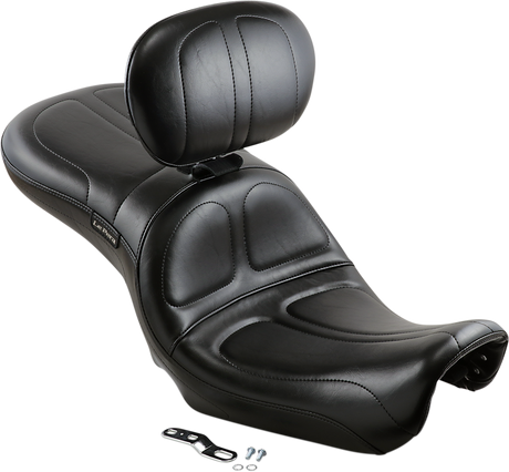 LE PERA Maverick Seat - With Backrest - Stitched - Black - FXD '06-'17 LK-970BR