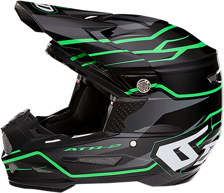6D ATR-2 Helmet - Phase - Black/Green - 2XL 12-2849