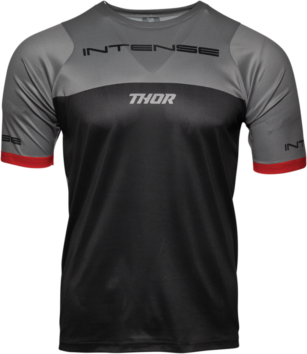 THOR Intense Team Jersey - Short-Sleeve - Black/Gray - Large 5120-0059