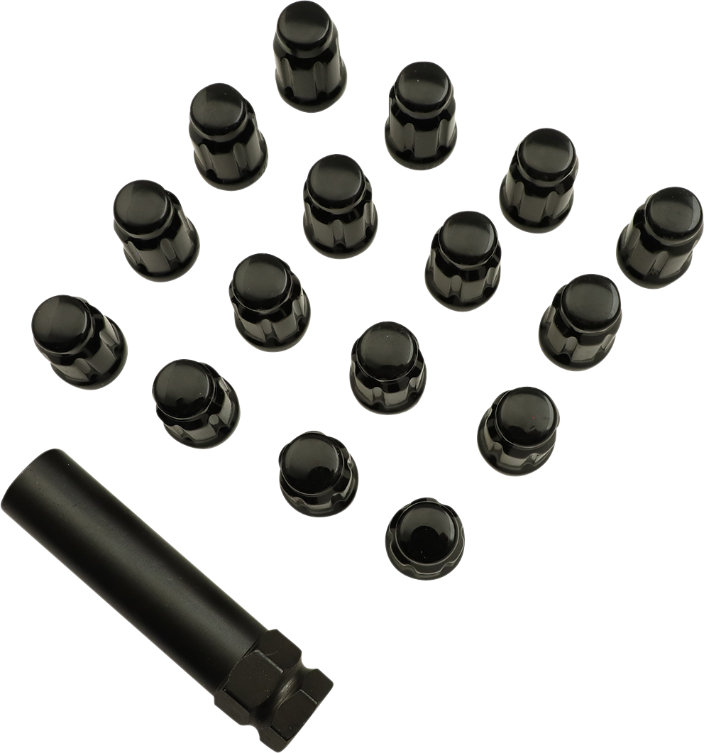 MOOSE UTILITY Lug Nut - Splined - 12 mm x 1.50 - Black - 16 Pack SPMO3807BL4