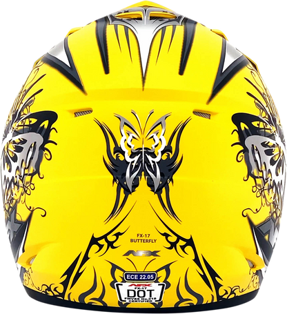 AFX FX-17 Helmet - Butterfly - Matte Yellow - Small 0110-7132