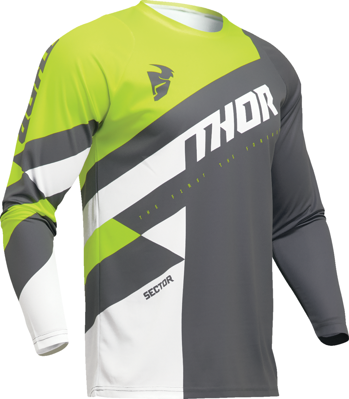 THOR Sector Checker Jersey - Gray/Acid - Large 2910-7596
