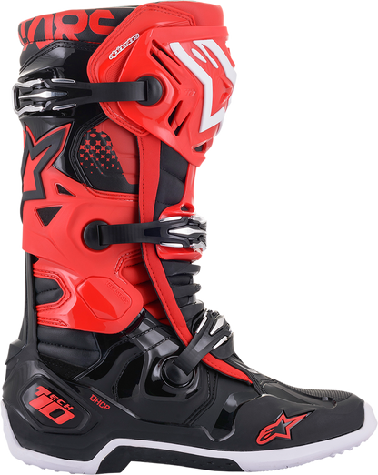 Botas ALPINESTARS Tech 10 - Negro/Rojo - US 8 2010020-31-8 