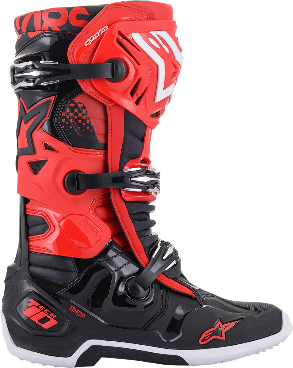 Botas ALPINESTARS Tech 10 - Negro/Rojo - US 10 2010020-31-10